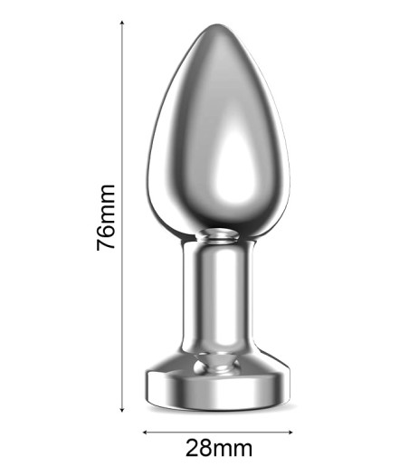 AfterDark - Dimpor Chrome Anal Plug with Vibration, Small, mindre plugg