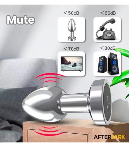 AfterDark - Dimpor Chrome Anal Plug with Vibration, Small, tyst vibration