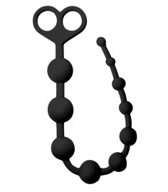 E3 Anal Beads, Black, analkulor i silikon, lena, matta och släta