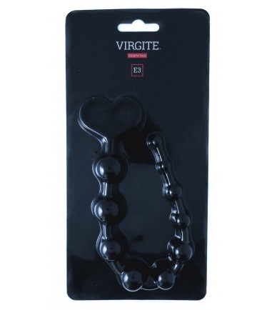 E3 Anal Beads, Black, analkulor i mycket fin silikon