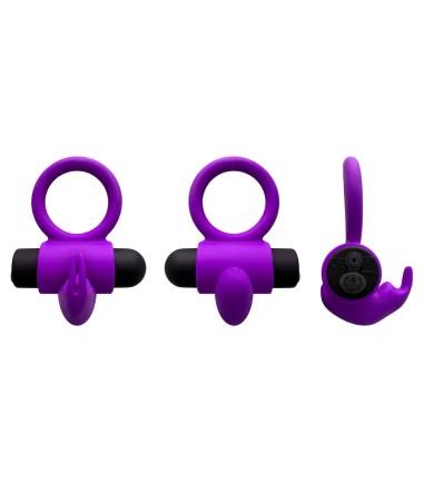 E9 Rechargeable Vibrating Ring, Purple, vibrerande penisring i silikon