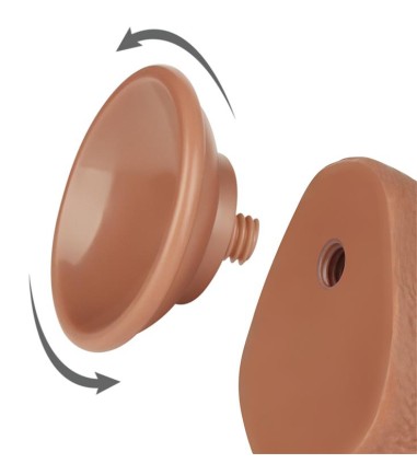 Sliding Skin Dual Layer Dong 7,5", Brown, sugkoppen kan skruvas av