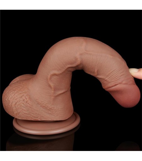 Sliding Skin Dual Layer Dong 7,5", Brown, flexibel dong