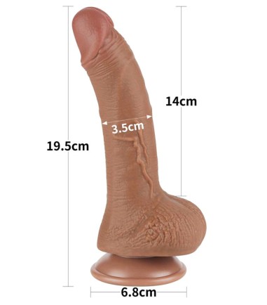 Sliding Skin Dual Layer Dong 7,5", Brown, lagom stor kuk