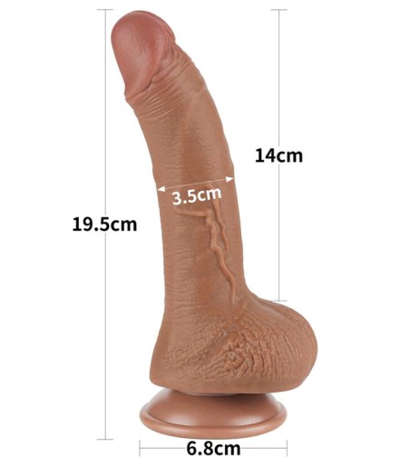 Sliding Skin Dual Layer Dong 7,5", Brown, lagom stor kuk