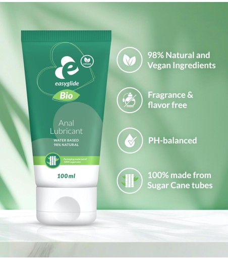 EasyGlide - Bio & Natural Waterbased Anal Lubricant, 100ml