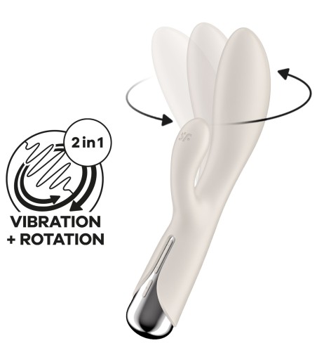 Satisfyer - Spinning Rabbit 1, Beige, vibrerande och roterande kaninvibrator