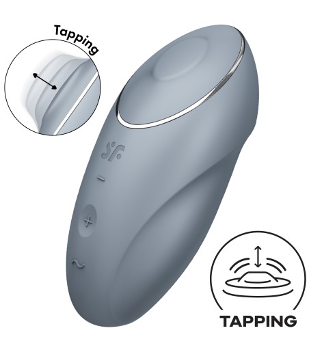 Satisfyer - Tap & Climax 1, Light Grey, två motorer, två olika typer av stimulans för klitoris
