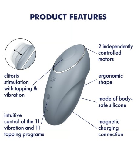 Satisfyer - Tap & Climax 1, Light Grey