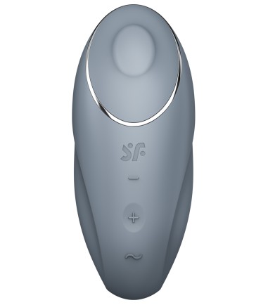 Satisfyer - Tap & Climax 1, Light Grey, bra form som sitter bra i handen