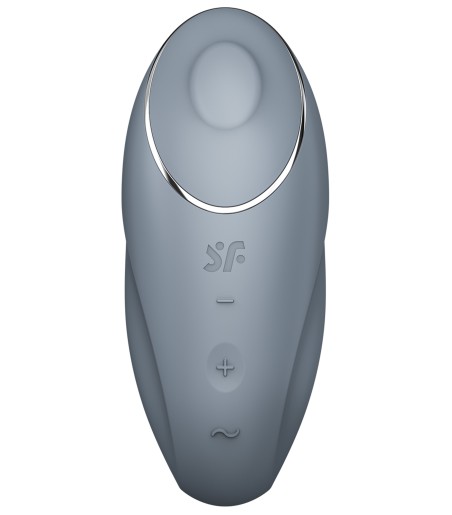 Satisfyer - Tap & Climax 1, Light Grey, bra form som sitter bra i handen