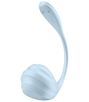 Satisfyer - Smooth Petal Wearable Egg Vibrator, Blue, skön räfflad yta och len silikon