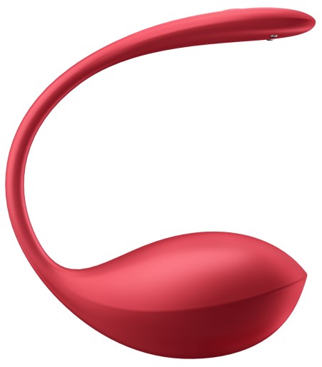Satisfyer - Shiny Petal Wearable Egg Vibrator with Remote, Red, perfekt format, vibrerande ägg i röd silikon