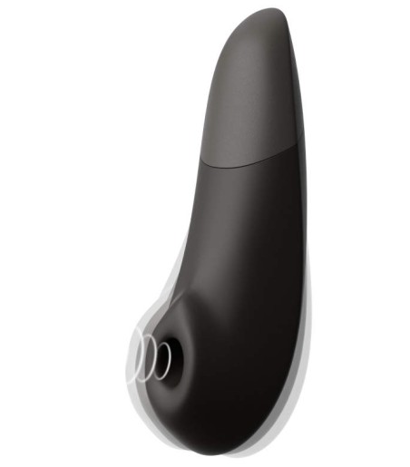 Womanizer - Enhance, Black + 100ml glid, inbyggt munstycke av silikon