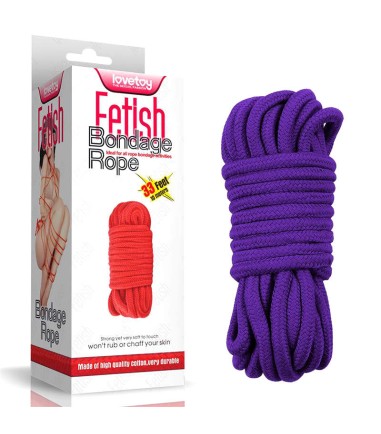 Lovetoy - Soft Bondage Rope, 10m - Purple