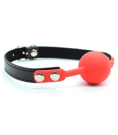Fetish Addict - Silicone Ball Gag, Red, röd gaball med svart rem