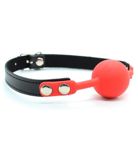 Fetish Addict - Silicone Ball Gag, Red, röd gaball med svart rem