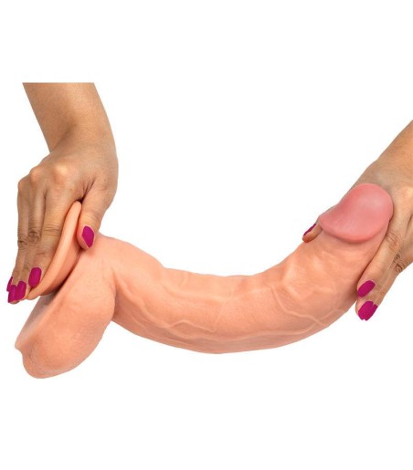 Slidy - Sliding Skin Realistic Cock 12", stor med flexibel dong