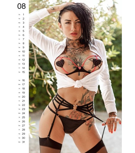 Väggkalender - 2026 Tattoo Girls, heta och tatuerade tjejer