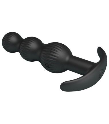 Pretty Love - Sidney Bead Anal Plug, vibrerande plugg med tre kulor