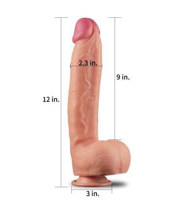 LoveToy - 12" Dual-Layered Silicone Cock, fantastisk XXL-kuk