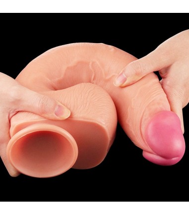 LoveToy - 12" Dual-Layered Silicone Cock, 31cm, penetrerande 20 cm
