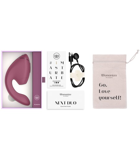 Womanizer - Next Duo, Dusky Pink, allt som finns i paketet