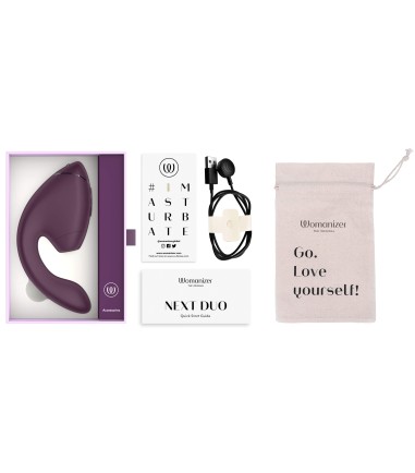 Womanizer - Next Duo, Dark Purple, laddsladd, dubbla munstycken i olika storlekar