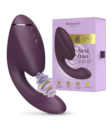 Womanizer - Next Duo, Dark Purple, stimulering i alla 3 led!