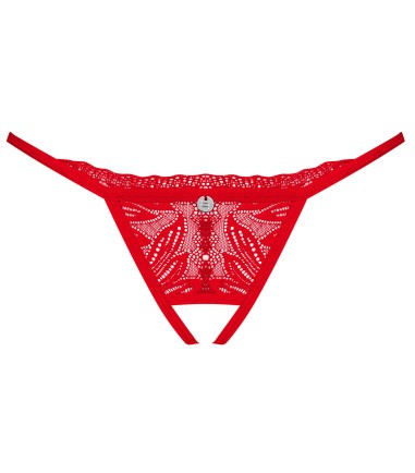 Obsessive - Chilisa Crotchless Thong, vacker, röd spets