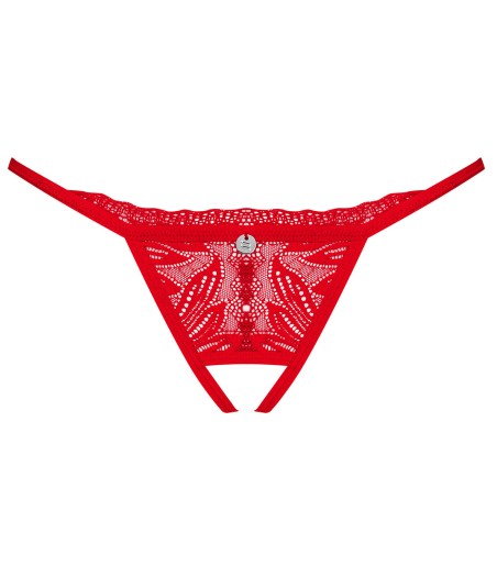 Obsessive - Chilisa Crotchless Thong, vacker, röd spets Obsessive - Chilisa Crotchless Thong, vacker, röd spets