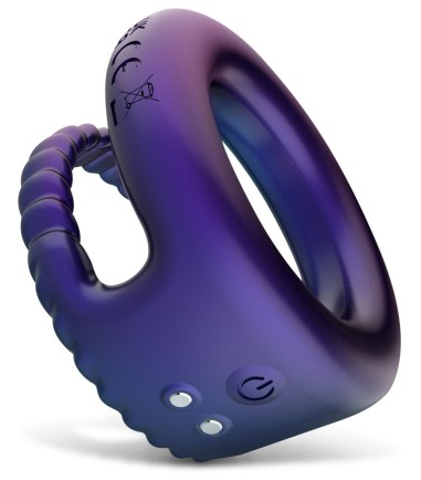 Hueman - Jupiter Vibrating Cock and Ball Ring, uppladdningsbar