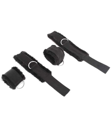 Bed Restrain Set with Adjustable Cuffs, Long Velvet, hand och fotfängsel för sängen