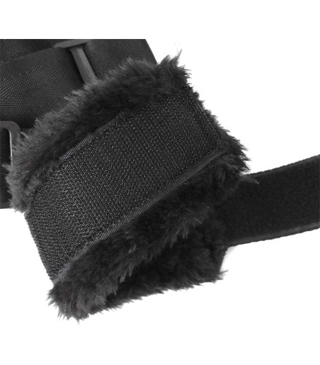 Bed Restrain Set with Adjustable Cuffs, Long Velvet