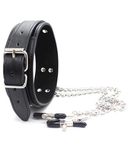 Collar with Chain Nipple Clamps