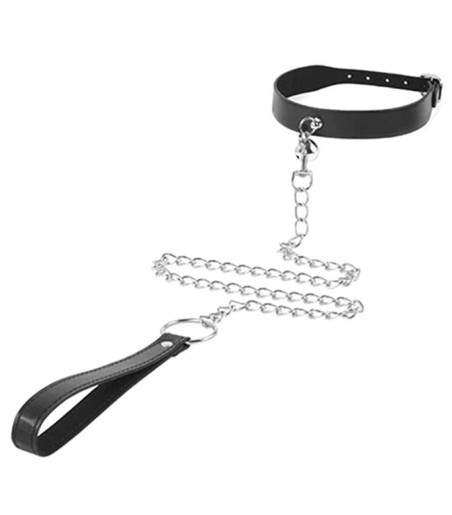 Collar with Leash and Bell, enkel och minimalistisk halsband med koppel och en liten bjällra