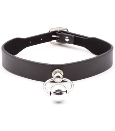 Collar with Leash and Bell, snyggt halsband, enkelt  i konstläder