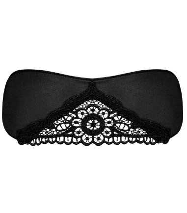 Obsessive - Satinia Mask, Black, svart spets och satinmaterial