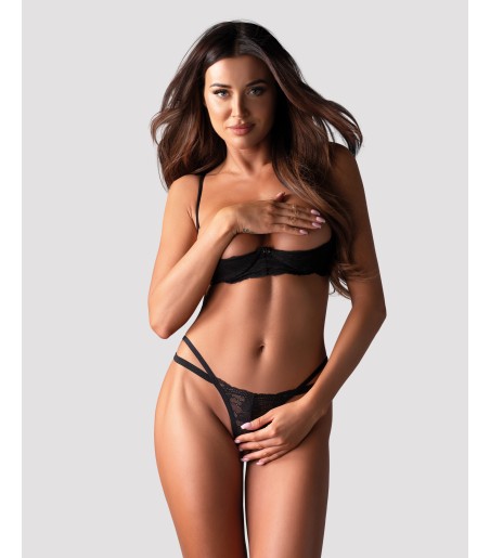 Obsessive - Nutris Crotchless Set, sexigt set, öppen bh och öppen gren