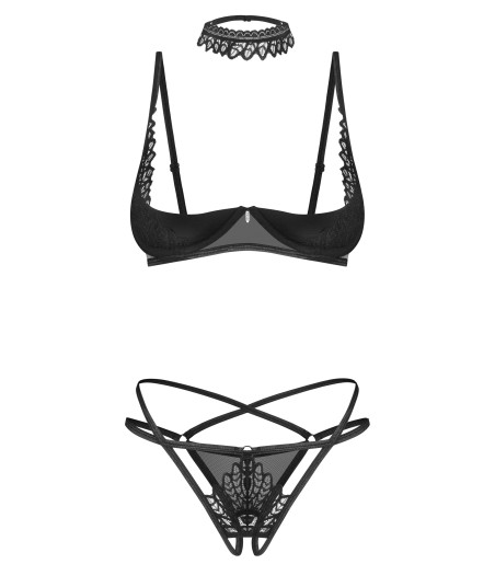 Obsessive - Donarella Cupless & Crotchless Set with Choker