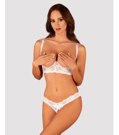 Obsessive - Heavenlly Cupless Bra & Crotchless Thong, sexigt öppet set, både i kuporna och grenen