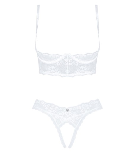 Obsessive - Heavenlly Cupless Bra & Crotchless Thong