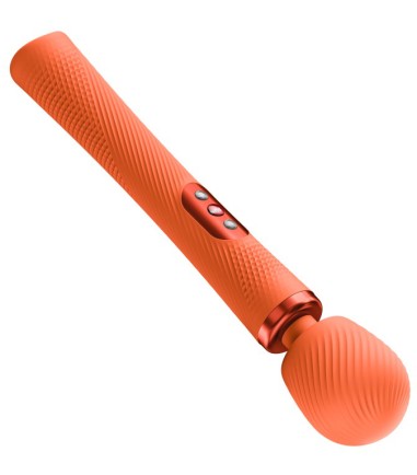 Fun Factory - Vim Wand, Orange, vibrerar i knoppen och har inte så myckjet vibrationer i handtaget.