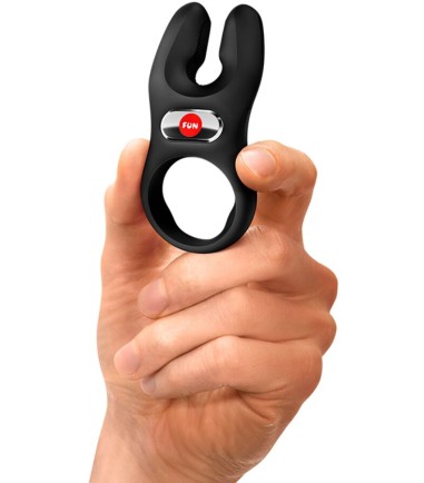 Fun Factory - NOS PRO Cock Ring, Black, töjbar ocg uppgraderas vibrerade ring