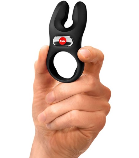 Fun Factory - NOS PRO Cock Ring, Black, töjbar ocg uppgraderas vibrerade ring