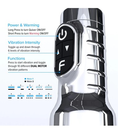 Fleshlight - Quiver + 100ml glid, enkelt att styra program och styrkan, samt uppvärmnings av dina favorilösmus