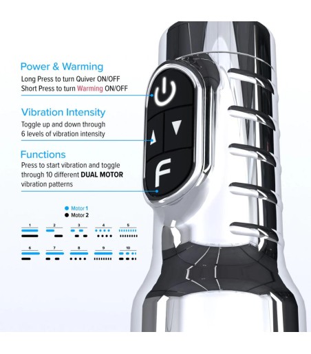 Fleshlight - Quiver + 100ml glid, enkelt att styra program och styrkan, samt uppvärmnings av dina favorilösmus