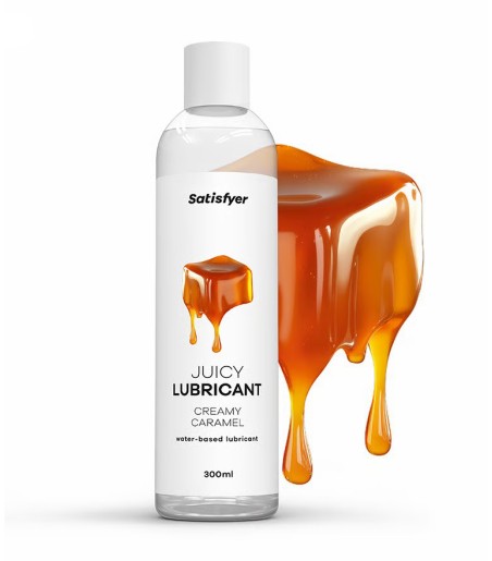 Satisfyer - Juicy Lubricant Creamy Caramel, 300ml, vattenbaserat glid med doft av kola