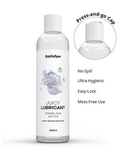 Satisfyer - Juicy Lubricant Sparkling Water, 300ml, pirrande glidmedel, vattenbaserat