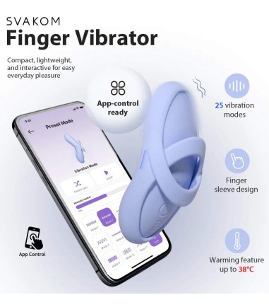 Svakom - Echo 2, Flexible Finger Vibrator, Blue, fingervibrator för klitorisstimulans